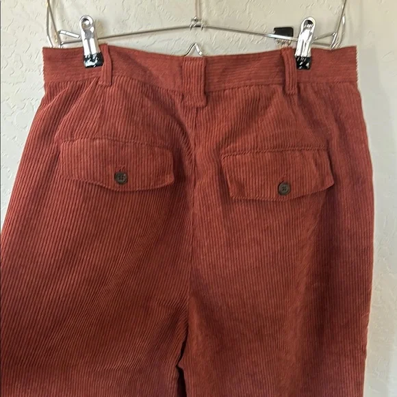 Madewell Corduroy High-Rise Tapered Pants, Size 8, Dusty Redwood - Picture 10 of 13